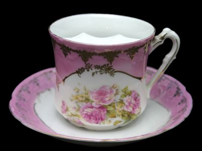 Moustache Cup German Rose Motif