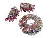 Sherman Brooch and Earring Set Pink