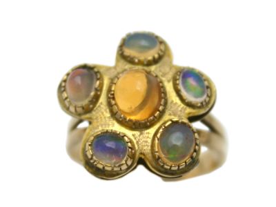 Vintage Opal Cluster Ring