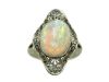 Art Deco 4.03ct Opal and Diamond Ring in Platinum