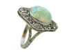 Art Deco 4.03ct Opal and Diamond Ring in Platinum