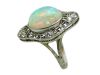 Art Deco 4.03ct Opal and Diamond Ring in Platinum