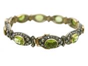 Vintage Style Peridot and Diamond Bracelet