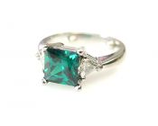 Vintage Synthetic Emerald and Diamond Ring