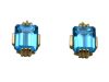 Earrings 14Karat Yellow-Gold Blue Topaz Custom Made