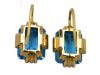 Earrings 14Karat Yellow-Gold Blue Topaz Custom Made