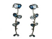 Earrings 18Karat White-Gold Blue Topaz
