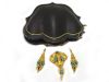 Brooch and Earring Set Gold and Turquoise Victorian