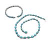 Turquoise and Diamond Necklace and Bracelet Set