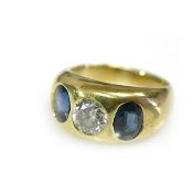 Vintage Diamond and Sapphire Ring