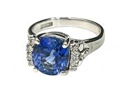 Vintage 5.28ct Sapphire and Diamond Platinum Ring