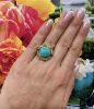 Vintage 16.63ct Turquoise Sapphire Diamond 18kt Ring