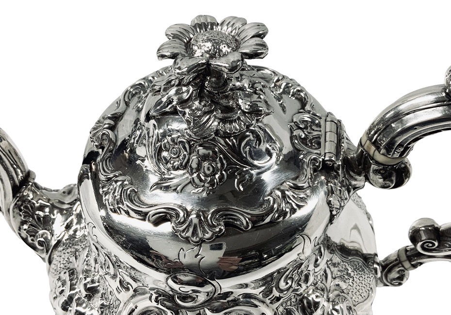 English Sterling Silver Tea Set With O'Flynn Crest | Cynthia