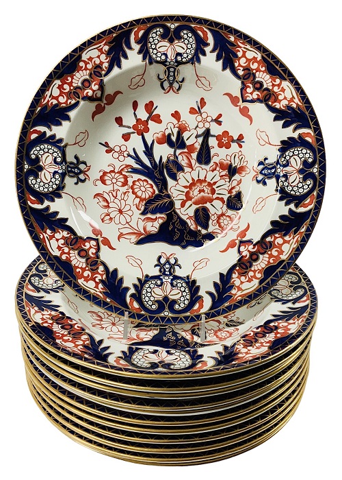 Royal Crown Derby Kings Pattern #383 Rim Soup Bowls | Cynthia