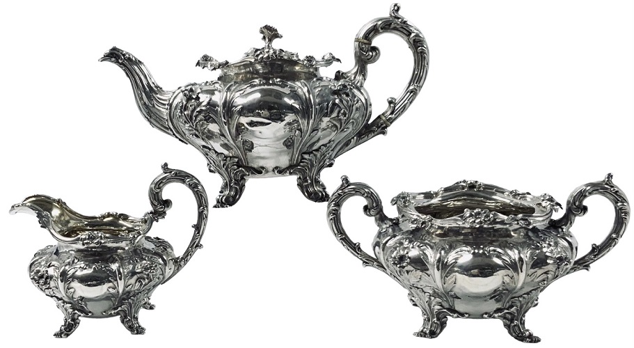 William IV Sterling Silver Edward Barnard & Sons Tea Set