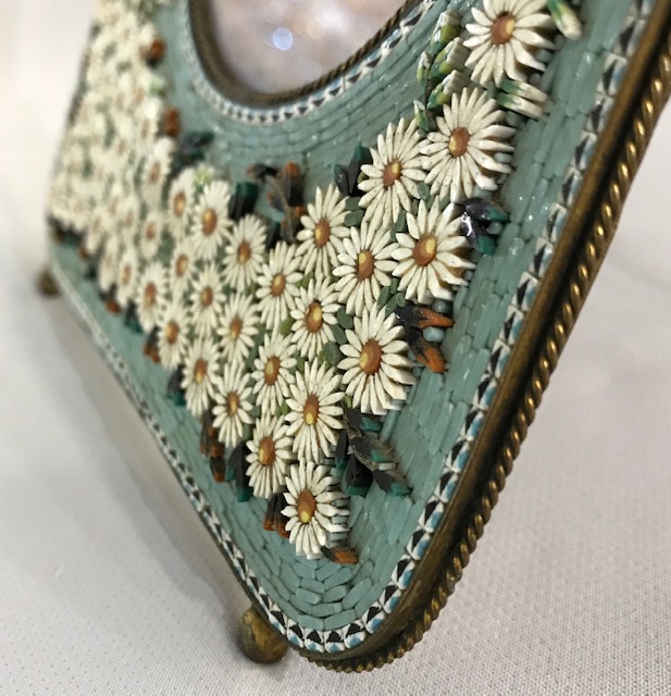 Antique Micro Mosaic Picture Frame, Made In Italy | Cynthia