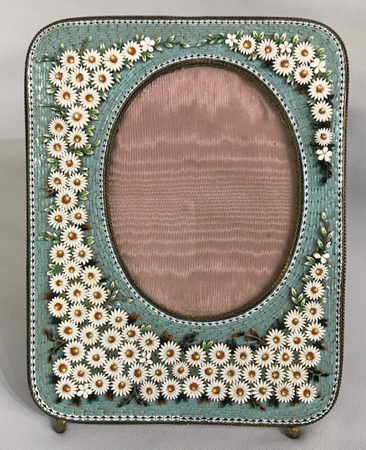 Antique Micro Mosaic Picture Frame, Made In Italy | Cynthia