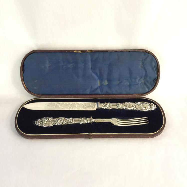 Boxed Cake Knife and Fork Set