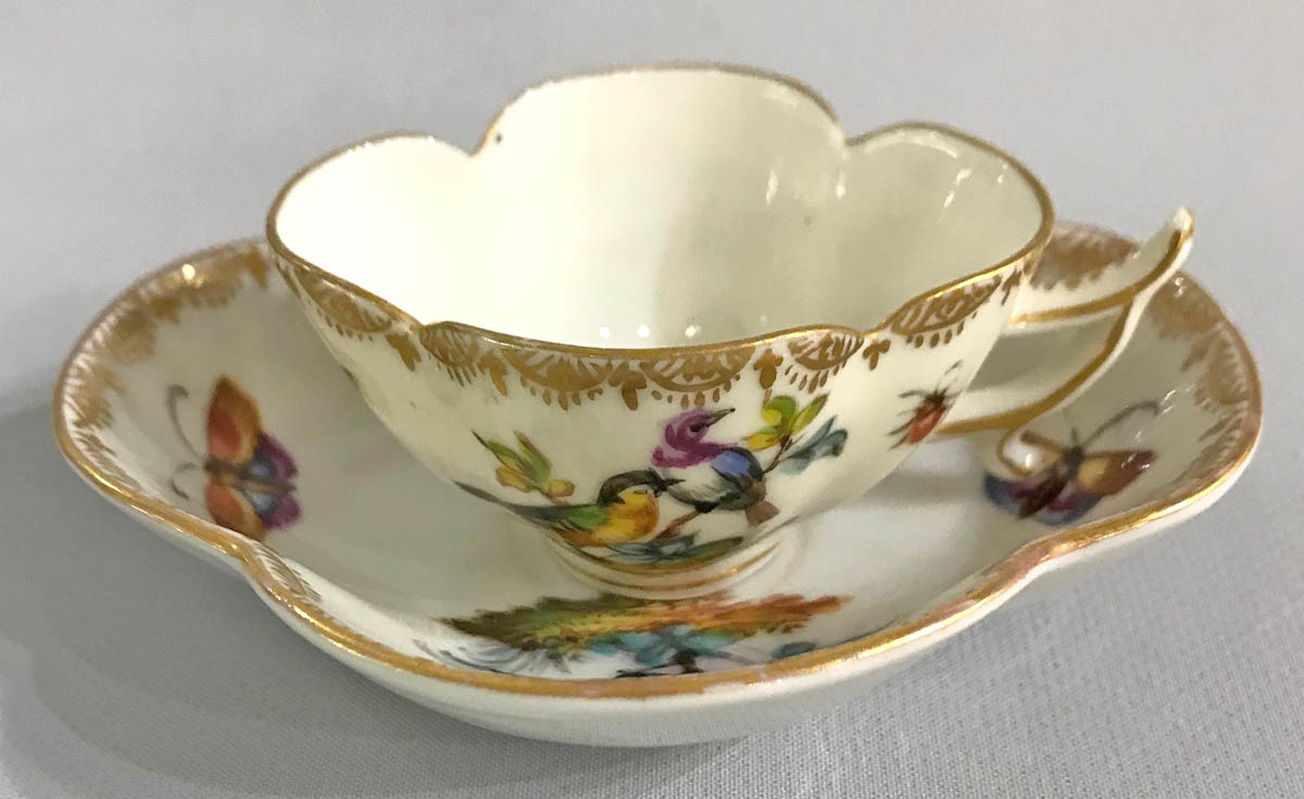 Helena Wolfsohn Hand Painted Porcelain Demi-Tasse Cup & Saucer