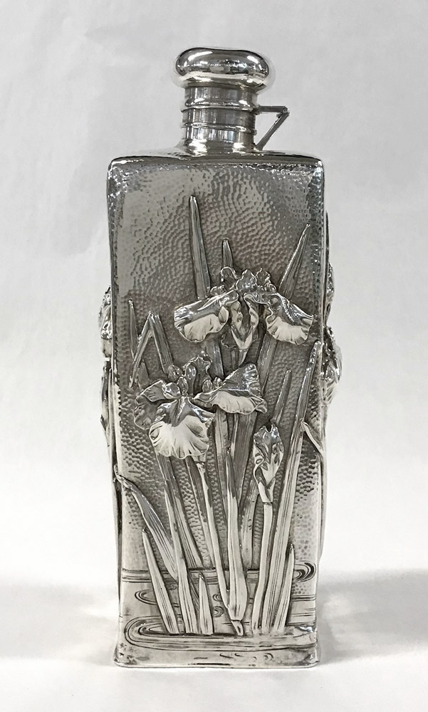 Japanese Sterling Silver Art Nouveau Flask | Cynthia Findlay Fine