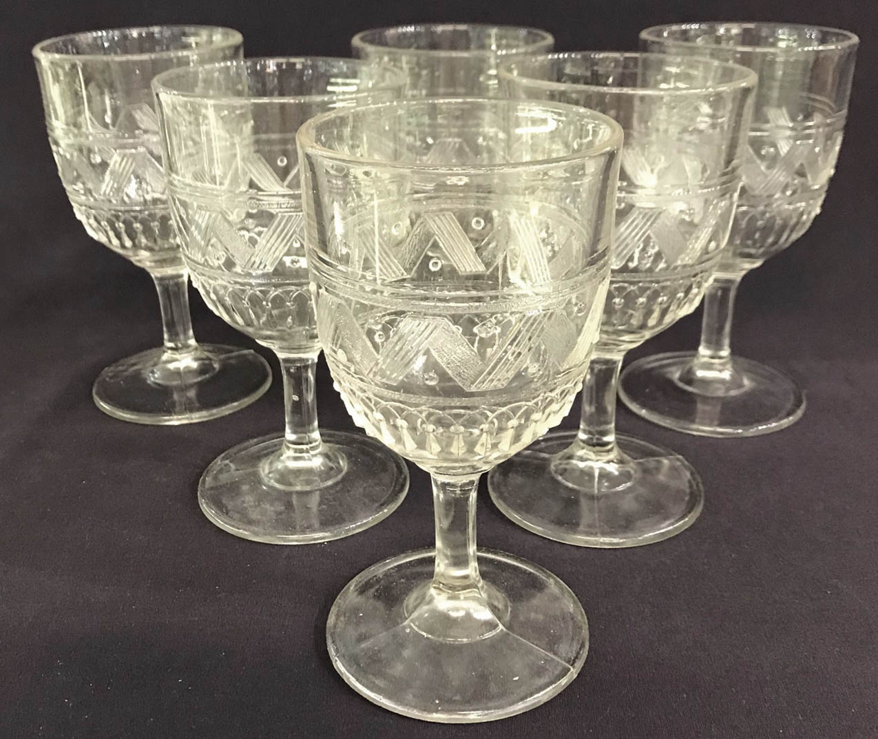 Nova Scotia Glass Water Goblets, Kenlee Pattern