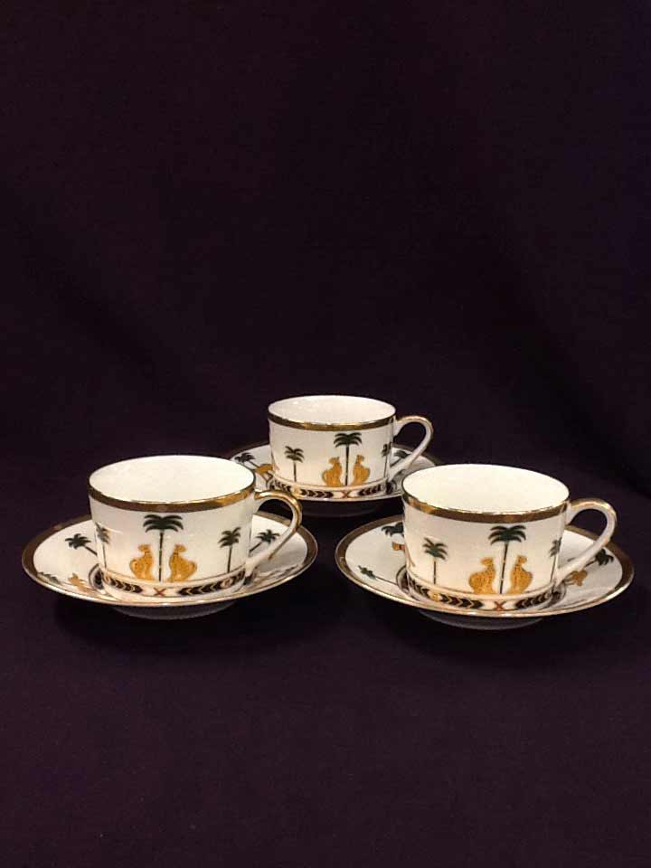 Set of Twelve Christian Dior Casablanca Cups and Saucers (showing three)
