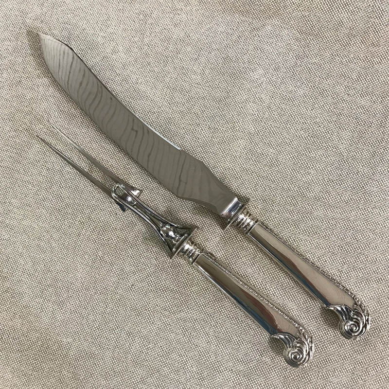 Vintage Birks Sterling Silver 2 Piece Carving Set In The II Pattern