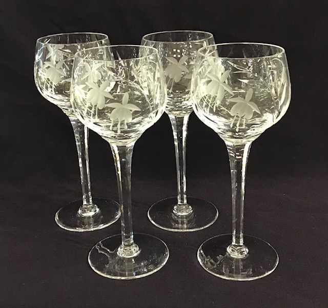 Vintage Stuart Crystal Hock Wine Glasses