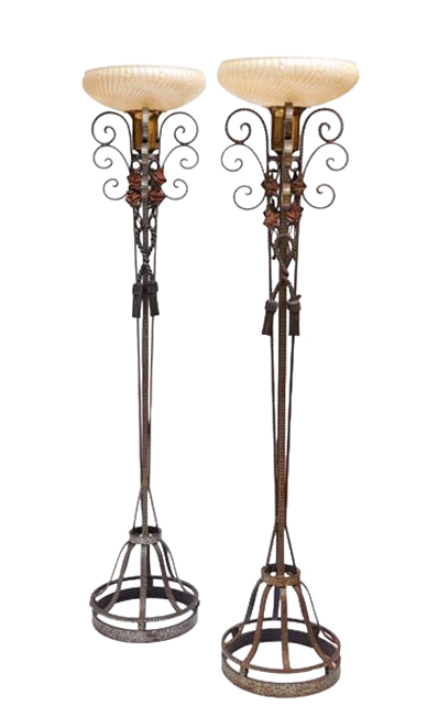 Art Deco Wrought Iron Floor Lamps