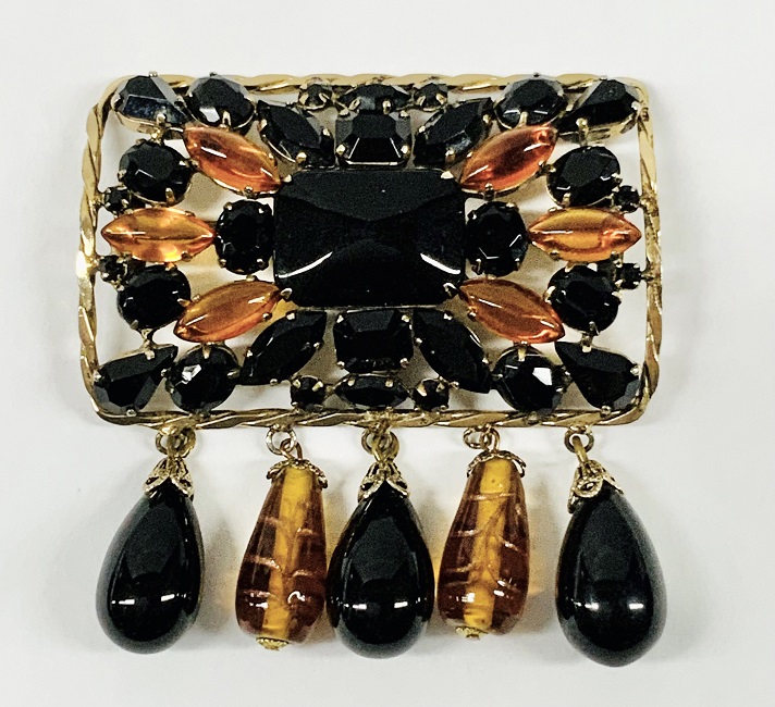 Schreiner Jewelry of New York ヴィンテージブローチ 1950's Rare Vintage Schreiner New York Ruffle Gem Brooch