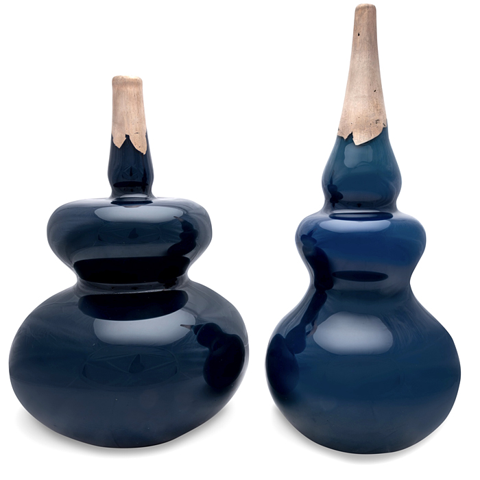 Hand Blown Glass Bottle Vases, By David Thai, Canada