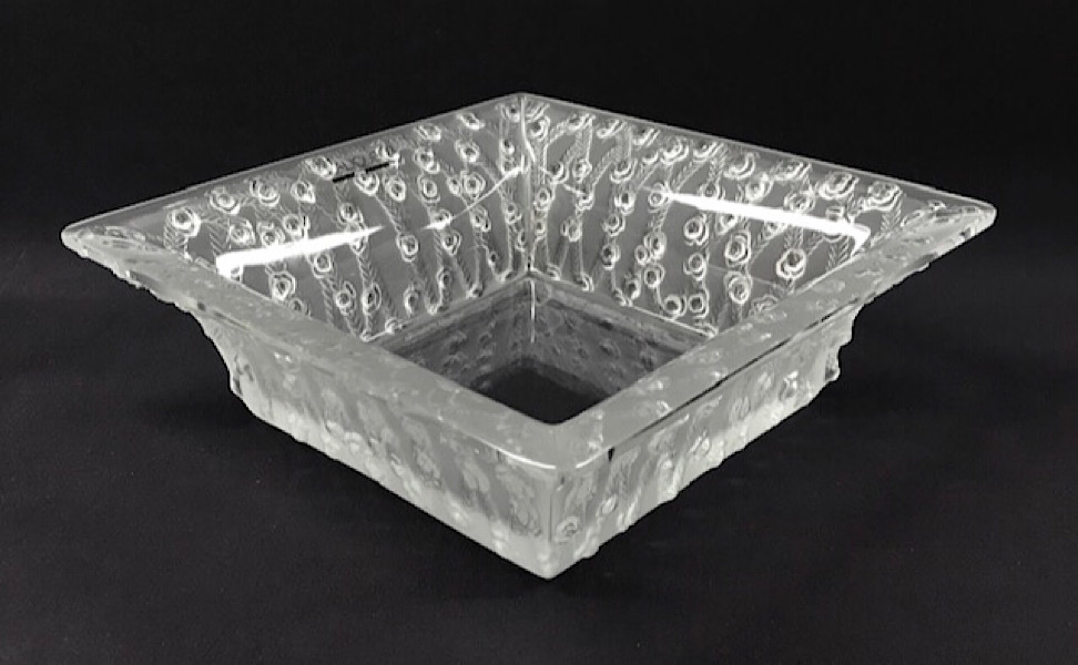 LALIQUE 波模様 クリスタル皿 Stunning Lalique Roscoff Fish and Bubbles Crystal Bowl