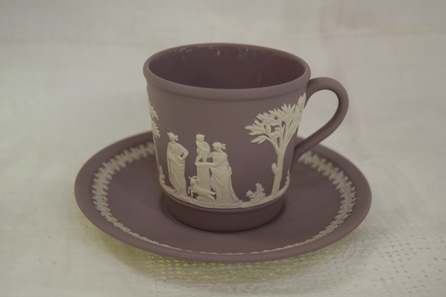 Wedgwood Jasperware Lavender Cup and Saucer