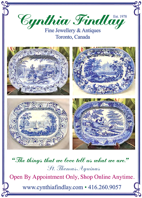 Vintage Blue & White Platter Ad