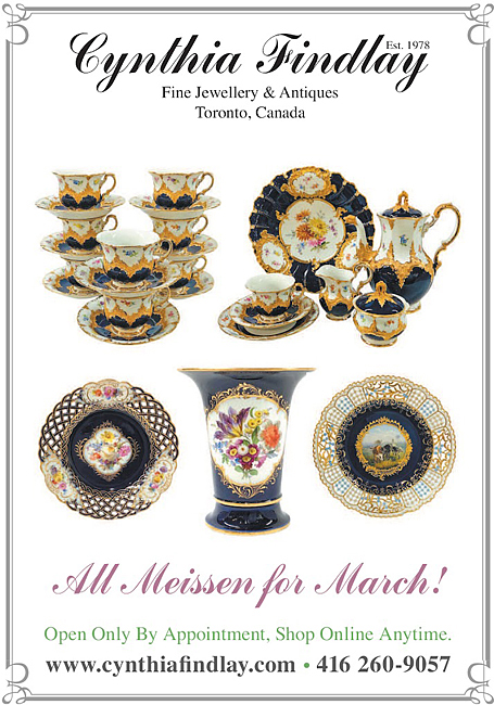 Meissen Fine China Porcelain - The Globe And Mail - Cynthia Findlay Fine Jewellery & Antiques Ad