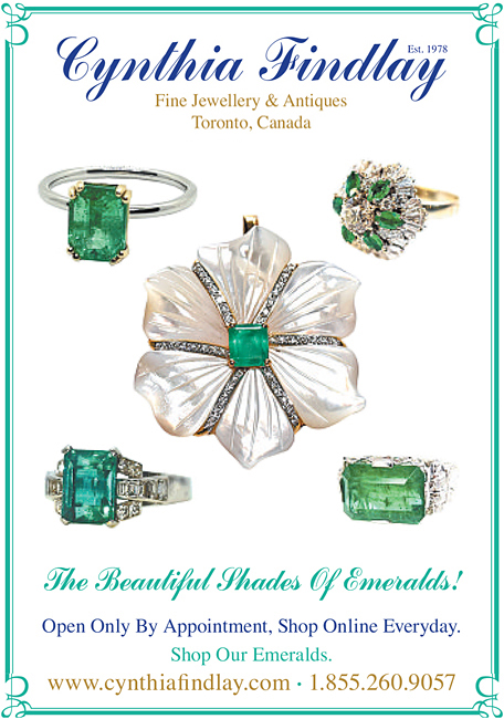 Vintage Emerald Jewelry Rings - The Globe And Mail - Cynthia Findlay Fine Jewellery Antiques Ad