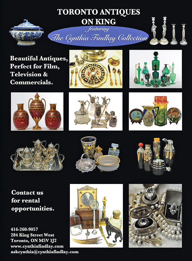 Ontario Filmmaker Directory Ad For The Cynthia Findlay Collection - Toronto Antiques on King