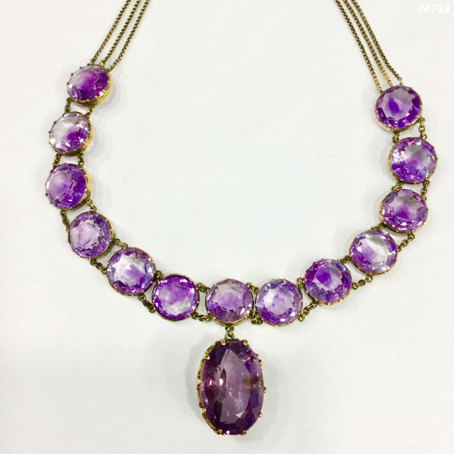 Stunning 19th Century Amethyst Rivière Necklace 