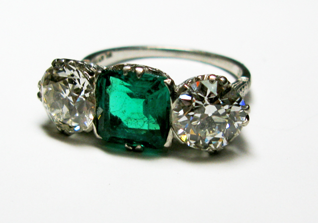 Mappin Edwardian Emerald and Diamond Ring