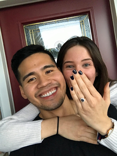 Happy Couple Engagement Ring Picture Shhh