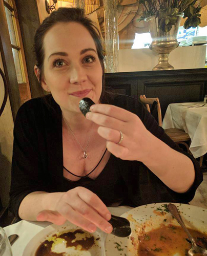 Happy Couple Engagement Ring Picture Enjoying Dinner