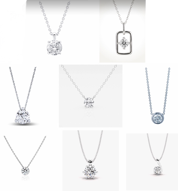 Custom Diamond Solitaire Pendants