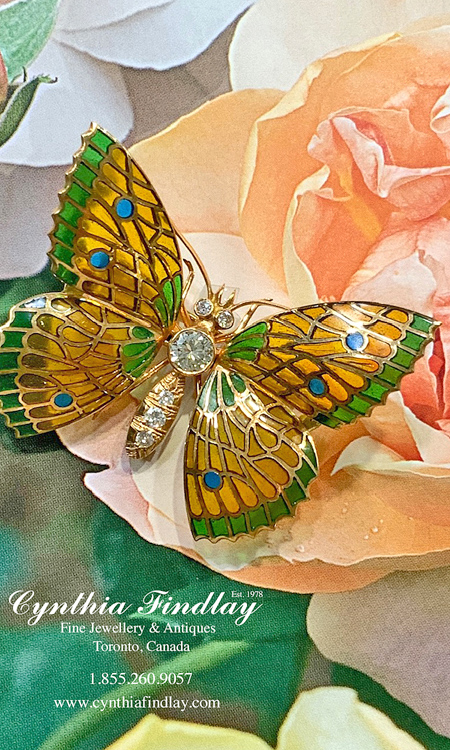 /images/source/1aahomepage/2025/Vintage .53ct. Diamond Enamel Butterfly 18kt. Brooch, The Globe And Mail, Cynthia Findlay Fine Jewellery & Antiques.jpg