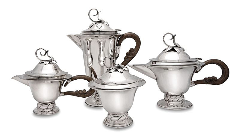 Art Moderne Sterling Silver Tea And Coffee Set