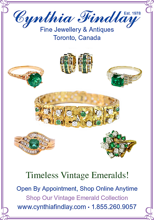 Timeless Vintage Emeralds for The Globe & Mail May 22nd & 23rd 2026 – Cynthia Findlay Fine Jewellery & Antiques