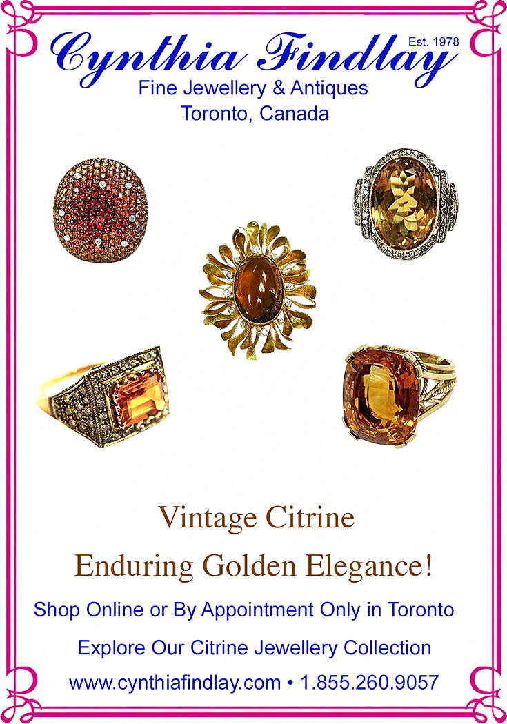 Vintage and estate citrine jewellery ad