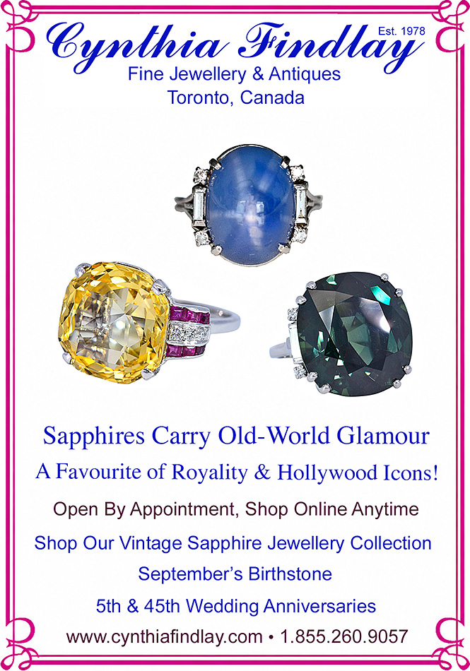 Vintage and estate green, yellow and blue sapphire jewellery featured in The Globe & Mail