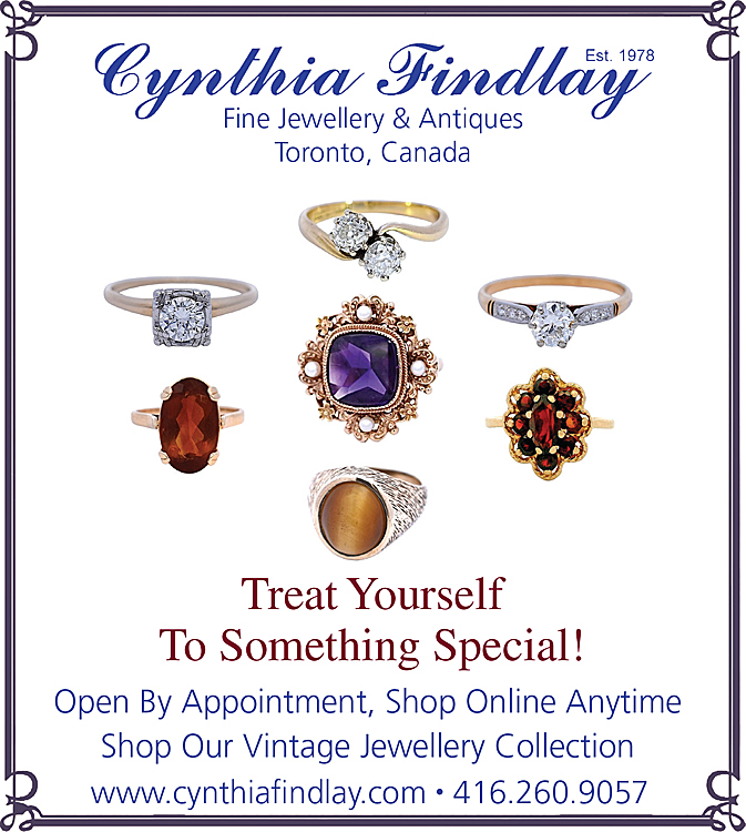 Treat Yourself To Something Special, Shop Our Vintage Jewellery Collection Featured In The Toronto Star, By Cynthia Findlay Fine Jewellery & Antiques