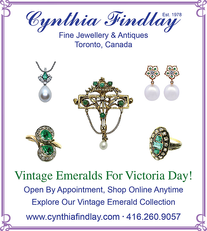 Vintage Emerald Collection Toronto Star Ad by Cynthia Findlay Fine Jewellery & Antiques