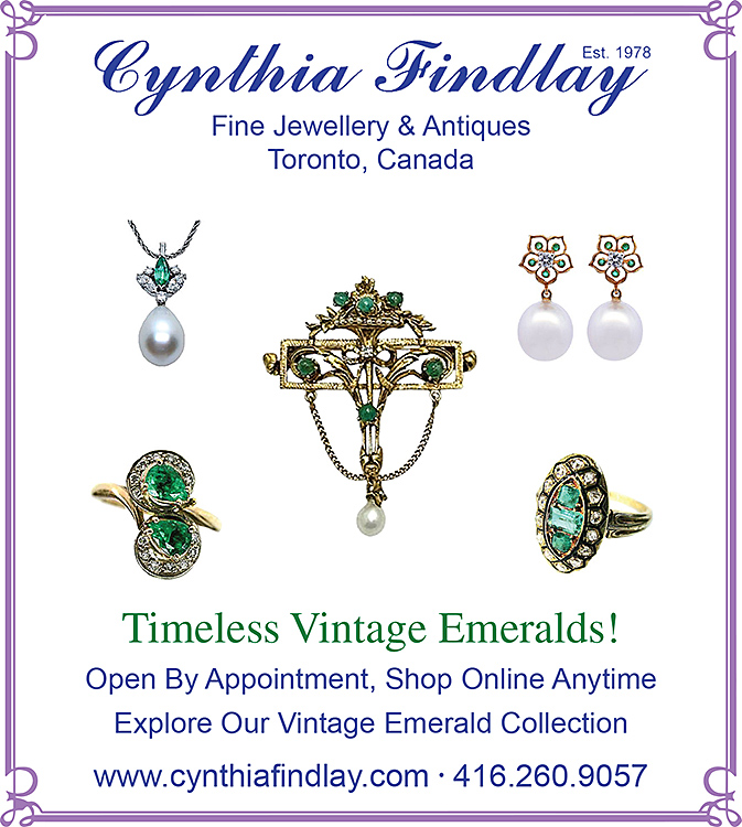Vintage Emerald Collection Toronto Star Ad by Cynthia Findlay Fine Jewellery & Antiques